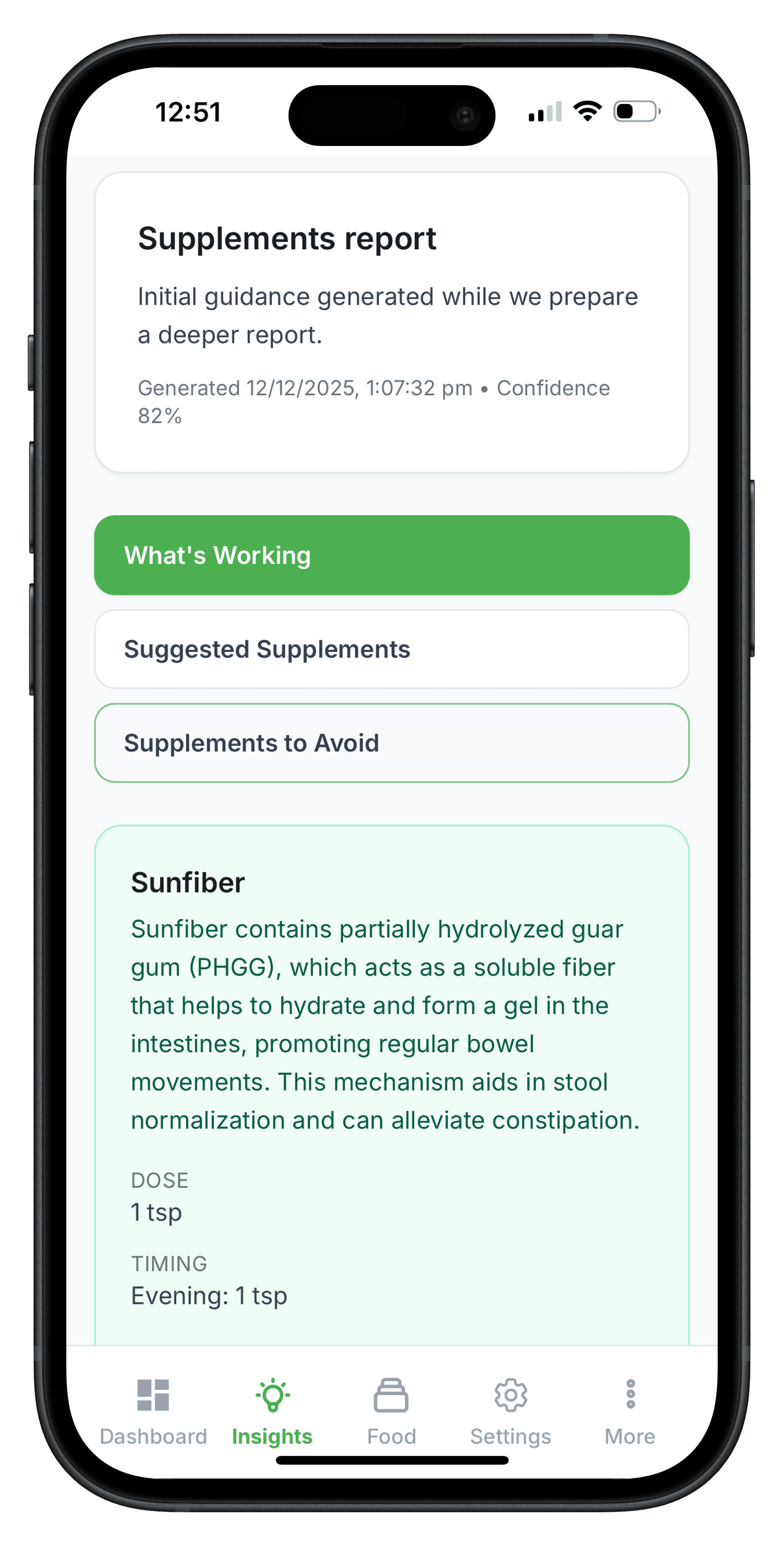 Supplement insights on mobile